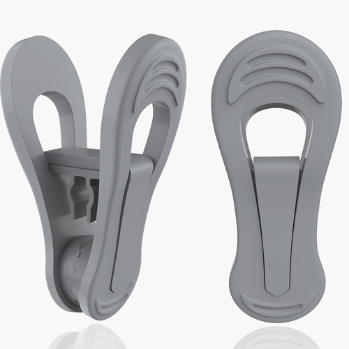 Grey Hanger Clips 50 Pack, Multi-Purpose Plastic Clips Easily Add on Plastic Clo