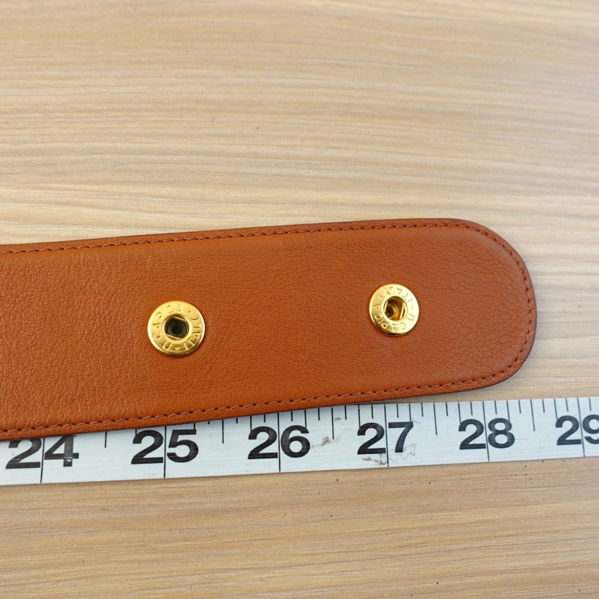 Valentino Garavani Belt Womens 65 26 XS Brown Gold Tone Snap  display picture 1