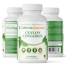 Ceylon Cinnamon, High potency & Healthy Blood Sugar Level - 60 Caps, Pack of 3