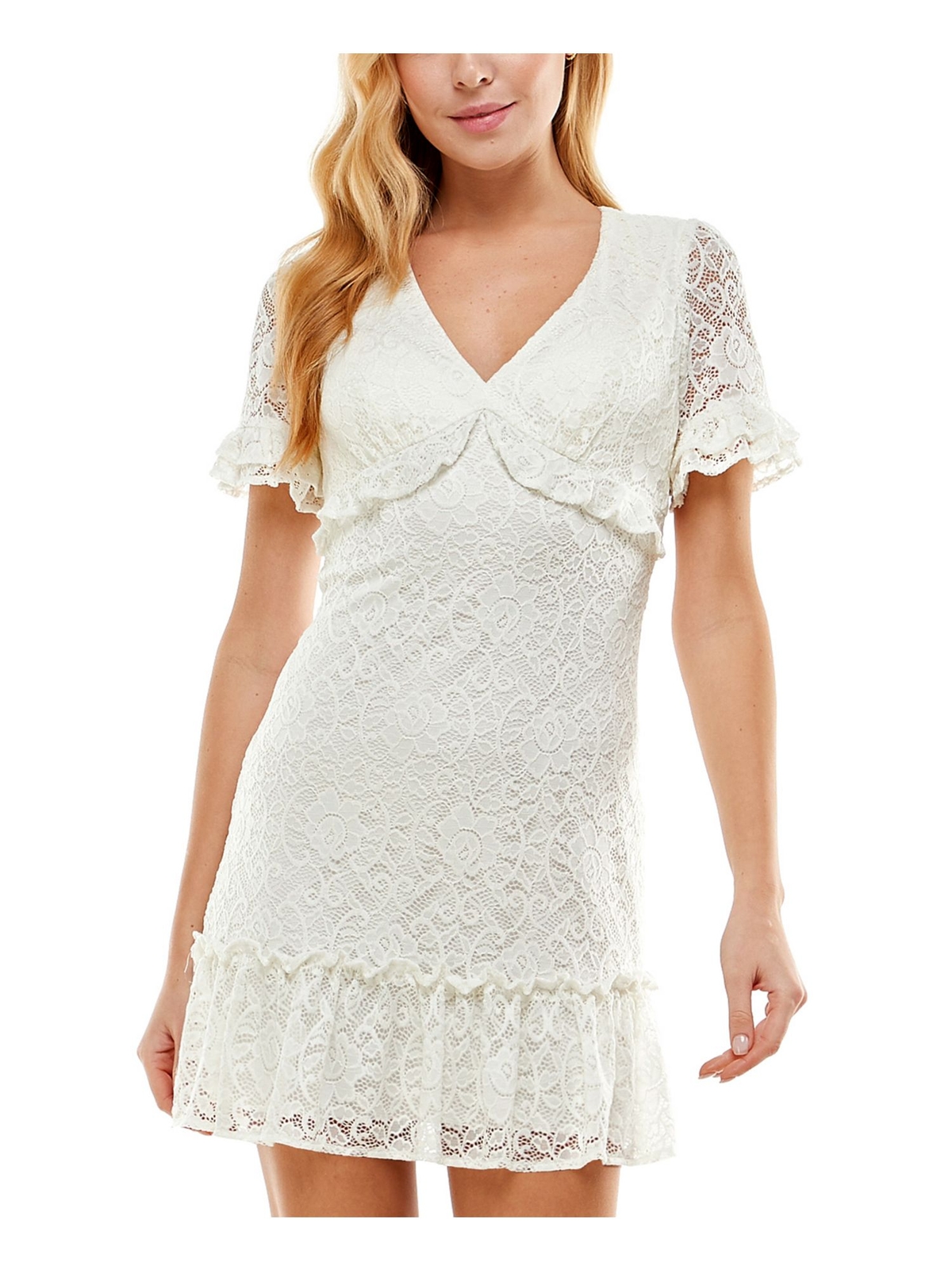 Женское платье с коротким рукавом на подкладке цвета слоновой кости CITY STUDIO Short Fit + расклешенное платье-клеш 9