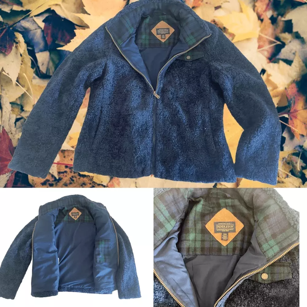 Blue pendleton shop jacket
