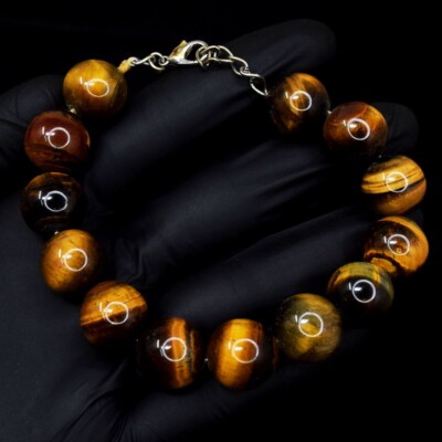 Schillerndes Perlenarmband runde Form goldenes Tigerauge 257,00 kt VK 43 E650