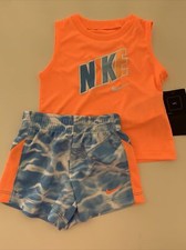 New Nike Baby Boys 2Piece Tee  Short Set Coast 12M