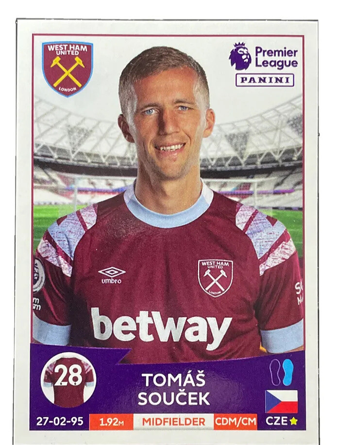 PANINI サッカーカード CHRONICLES PANINI TOMAS SOUCEK WEST HAM INITED 19/23 #24 送料無料 中古 IT2 Panini Premier League 2023 - # 595 - TOMAS SOUCEK - West Ham