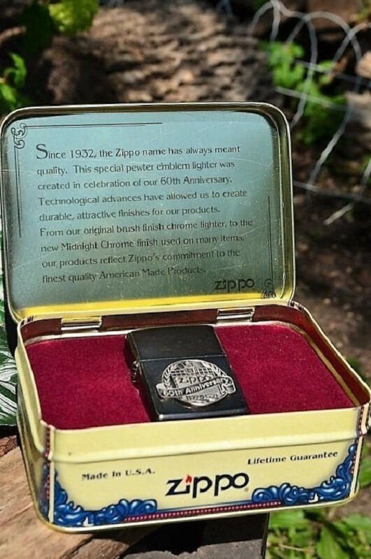 Zippo Lighter - 60th Anniversary - Limited 1992 Collectible Zippo Lighter - 60th Anniversary - Limited 1992 Collectible