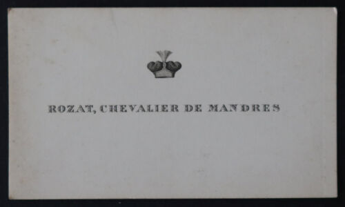 Carte de visite Noblesse ROZAT CHEVALIER DE MANDRES   visit card 13 - Bild 1 von 1