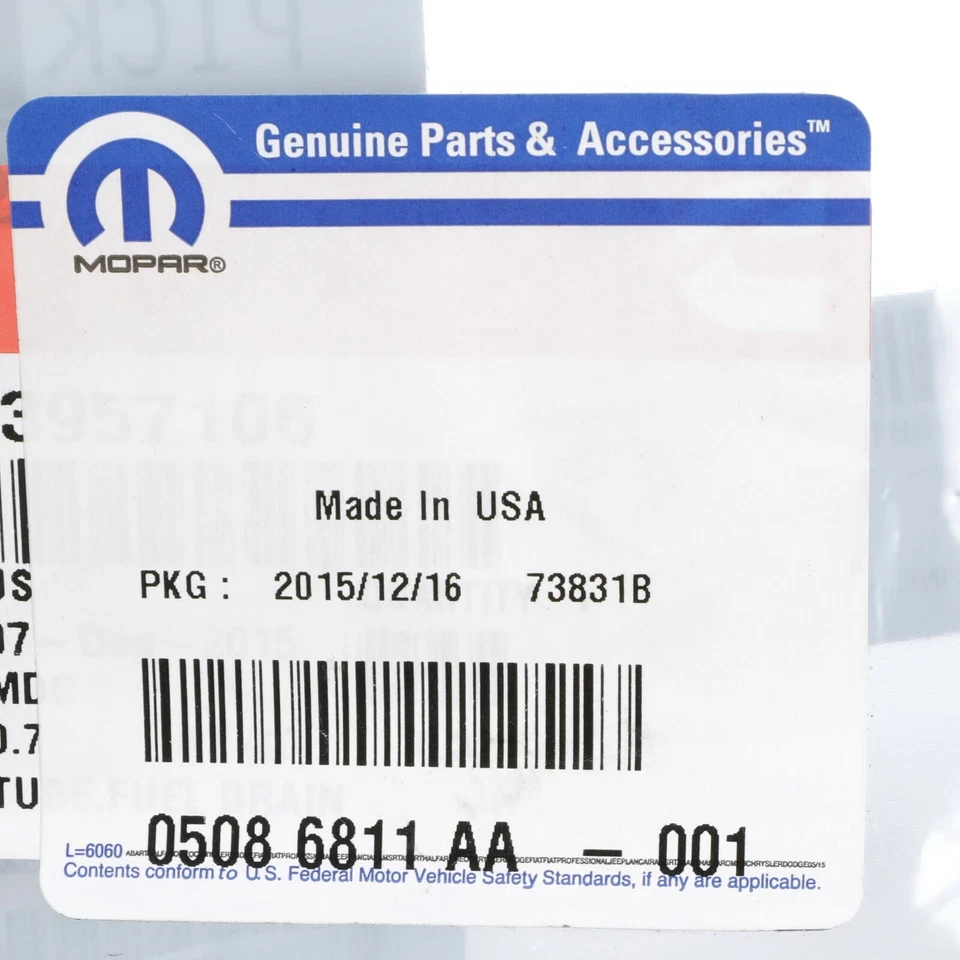 03-07 DODGE RAM 2500 3500 5,9 Л ДИЗЕЛЬНАЯ ТОПЛИВНАЯ СИСТЕМА ВОЗВРАТНАЯ ТРУБА MOPAR 5086811AA - Изображение 2 из 2