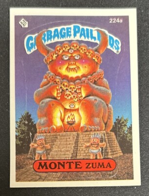 1986 Topps Garbage Pail Kids GPK Series 6 Monte Zuma (One Star Back) 224a VG O/C