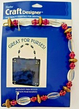 Darice Craft Designer Beaded Purse Handle Puple/Gold Multi Color