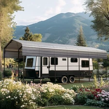 14x35x13ft/14x25x13ft Metal RV Carport Heavy Duty Outdoor Shelter Garage for RVs