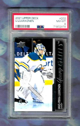 UKKO-PEKKA LUUKKONEN 2021 UPPER DECK YOUNG GUNS ROOKIE RC GRADED PSA 8 #202 NHL