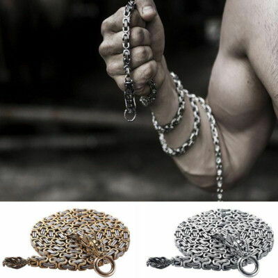 Men Stainless Steel Bracelet Self-defense Survival Dragon Necklace Chain