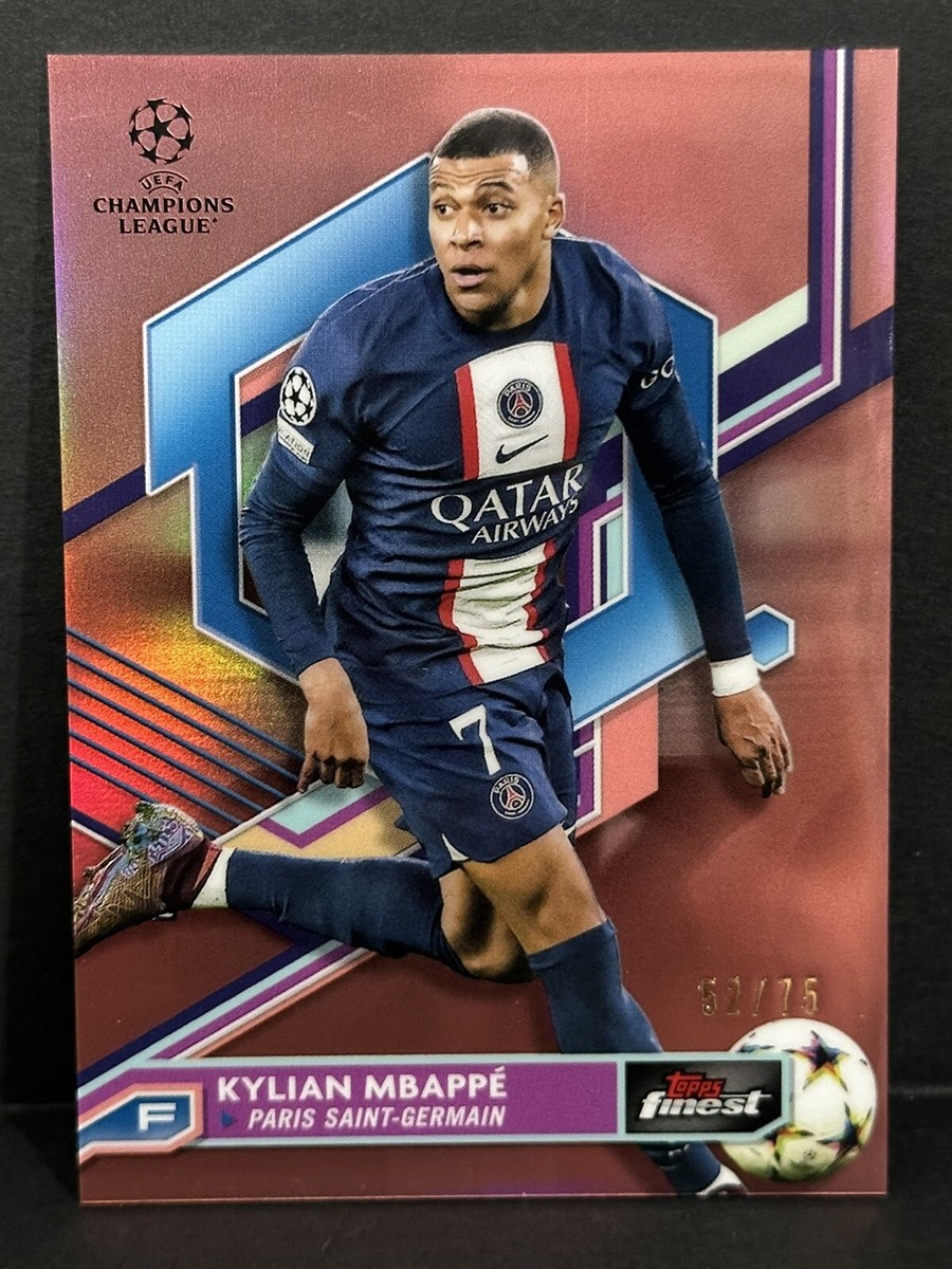 2022-23 Topps Finest UCL PSG Kylian Mbappe Rose Gold