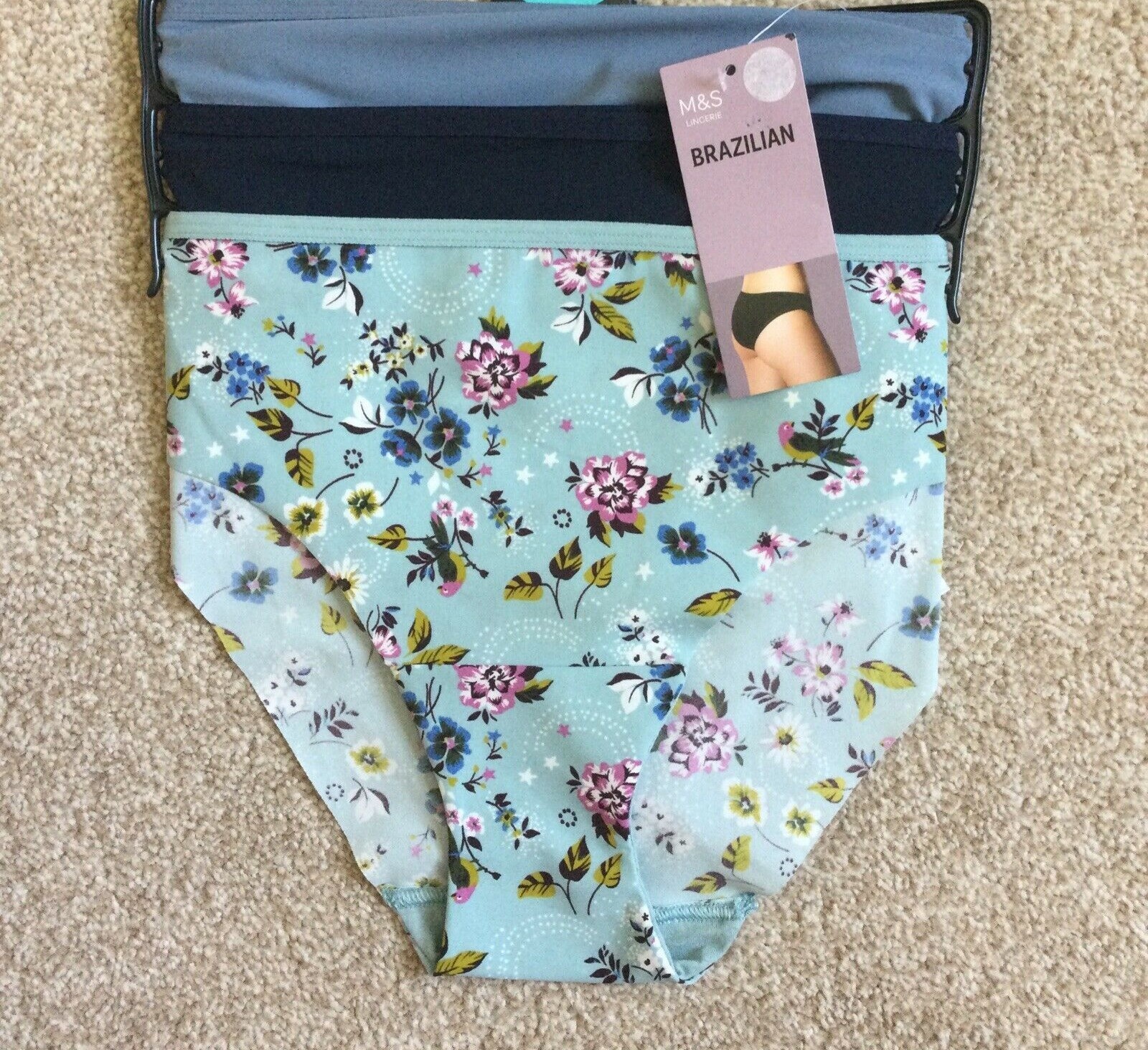 M&S Multipack Set 3 x Brazilian Knickers Pants Briefs Size Small 810