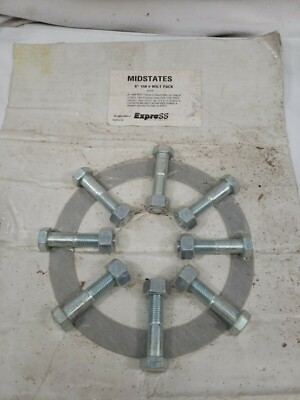 Express 8'' 150# Flange Packs - GR5 Bolts Nuts and 304SS Spiral Wound Gasket