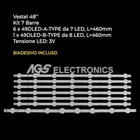 KIT 7 LED STRIP BARS VESTEL TV 23283040 48DLED 49DLED VES480UNDL VES490UNDL
