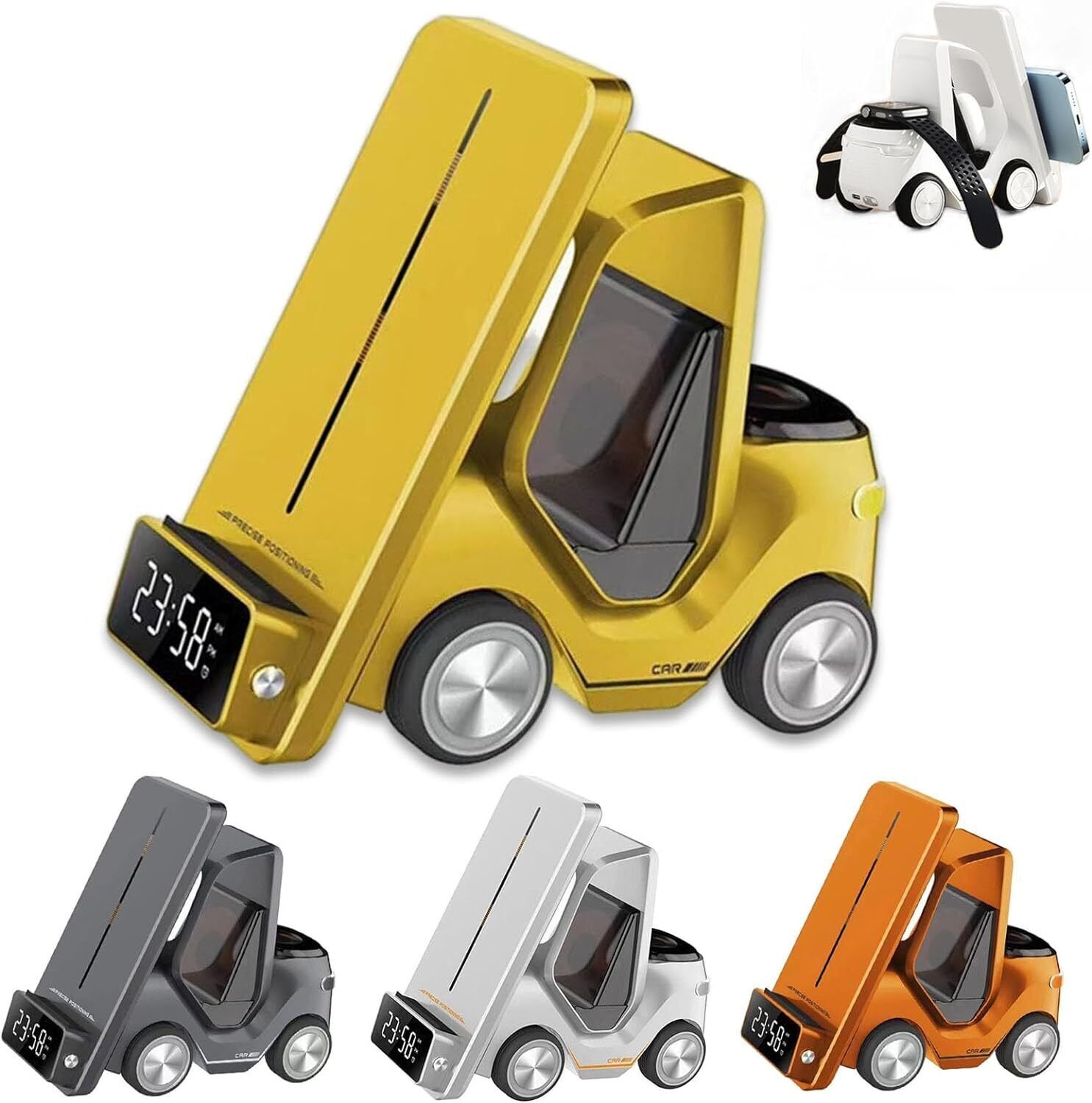 Wireless Charger 3-in-1 Fast 20W Adapter Charging Station with Alarm Clock-image