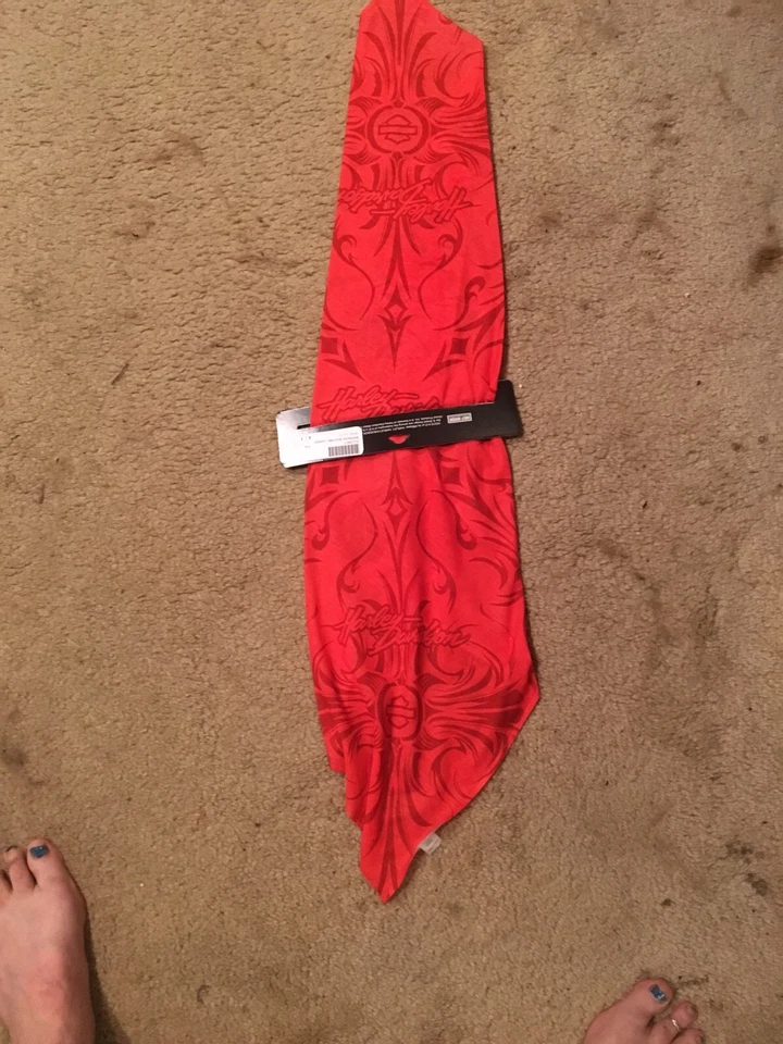 Novo com etiquetas Harley-Davidson unissex design tribal bandana vermelha 24"" x 24"" BA18807 - Imagem 3 de 4