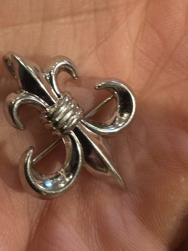 CA Sterling Silber 925 Carl Art Fleur de Lis Symbol Brosche Anstecknadel Anhänger Retro - Bild 4 von 10