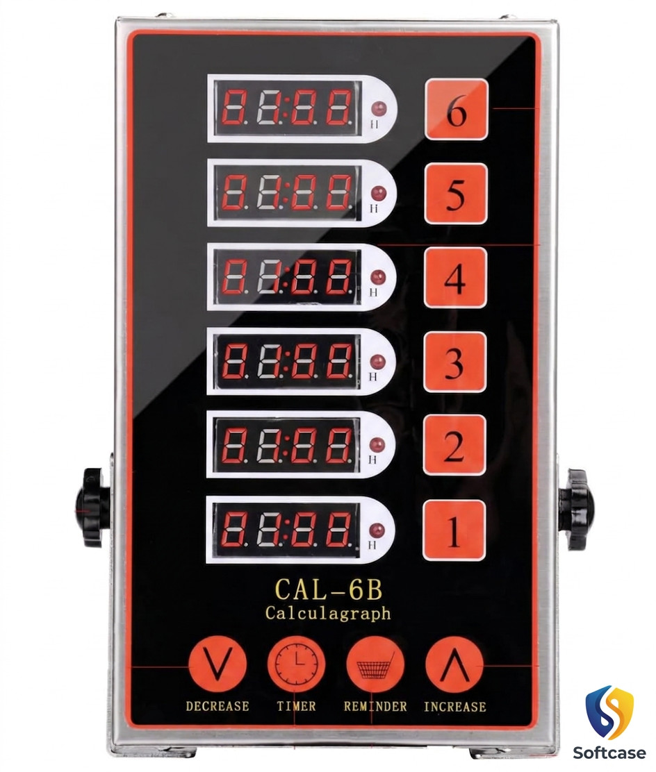 6 Channel Digital Commercial Kitchen Timer Cooking Reminder Loud Ring Alarm