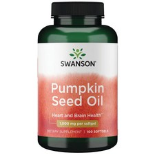 Swanson Pumpkin Seed Oil Softgels, 1,000 mg, 100 Count