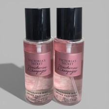 Victoria's Secret 2pc Lot Fragrance Mist 2.5oz Ea Strawberries  Champagne x2 