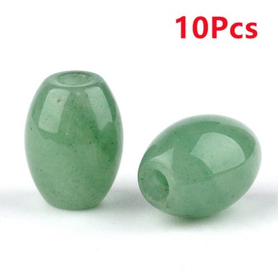10Pcs 18x13mm Natural Aventurine Large Hole Barrel Loose Beads Hole 4mm ETY64