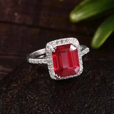 10 Ct Certified Natural Blood Red Ruby Ring In 925 Sterling Silver All Sizes