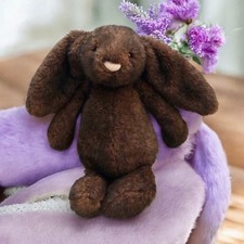 Jellycat Bashful Bunny Walnut Dark Brown Medium 12” Baby Lovey ￼ No Tush Tag