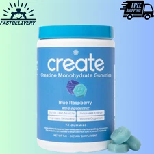 Create Creatine Gummies – Tasty Blue Raspberry Muscle Support for Men & Women, 9