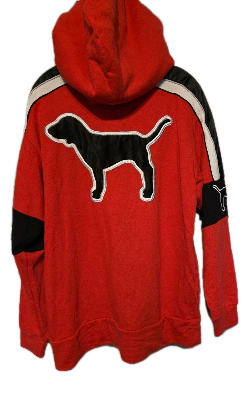 UNDERCOVER Victorias Secret rosa GRAFICA SHERPA PULLOVER felpa con cappuccio tunica in rosso donna M