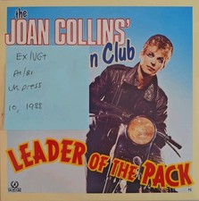 Joan Collins’ Fan Club Leader of the Pack Vinyl Record 7" EX/VG+ TEN 227 1988