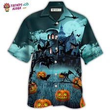 Halloween Night Dark Pumpkin Hawaiian Shirt   Trendy Aloha_11k_49