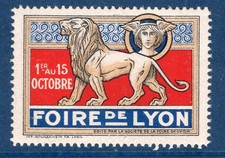 Cindirella Erinnophilie vignette timbre Foire de Lyon de 1914 LUXE**
