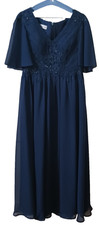 JJ'S HOUSE NAVY LONG DRESS MOTHER OF BRIDE/GROOM WOMEN SIZE 36 BUST 32 WAIST