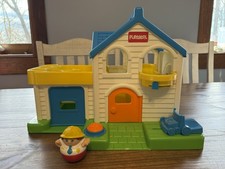 Vintage Playskool Weebles Doll House Family Home 1989 80s Nostalgia Fire Chief