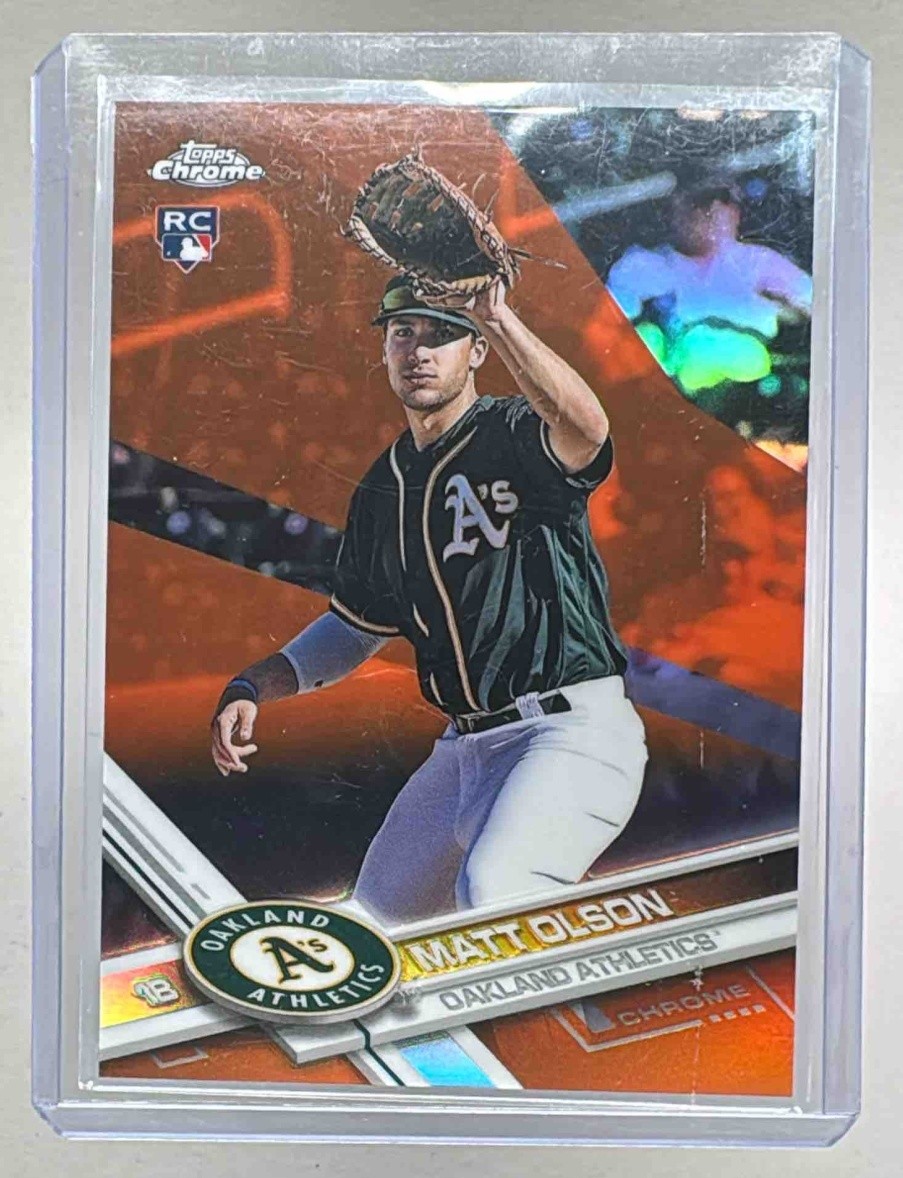 Matt Olson 2017 Topps Chrome #98 Orange Refractor Rookie RC /25