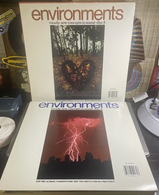 ENVIRONMENTS 4 & 5 33 RPM LPs HEARTBEAT/WIND IN THE TREES/Thunderstorm/Rain 1979