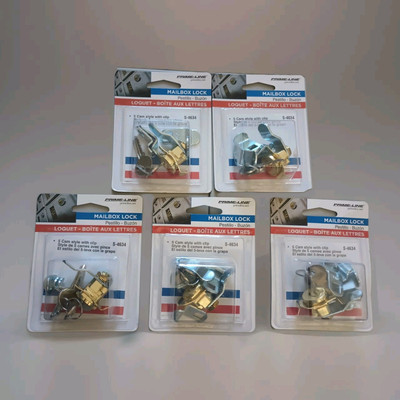 Prime-Line S 4634 Counter Clockwise 5 Cams 5 Pin Mail Box Lock, Brass Face- 5 PK