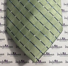 GEOFFREY BEENE Silk Green Checkered Design Neck Tie 3.5   New Without Tags 