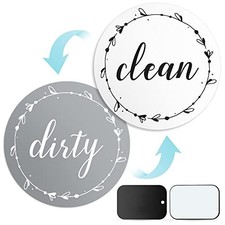 Dishwasher Magnet Clean Dirty Sign: Works on Stainless Steel Non Magnetic White