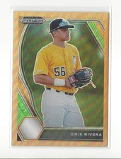 2021 Panini Prizm Draft Picks Prizms Neon Orange #215 Erik Rivera /50 