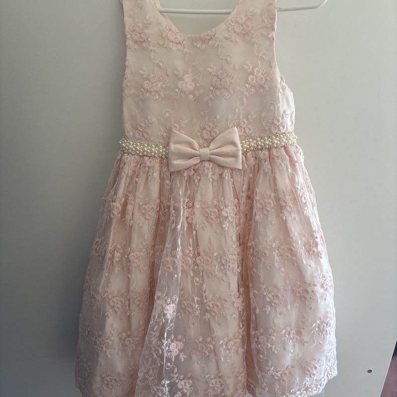 Girls Pink Pearl floral  Elegant Dress  American Princess size 6 