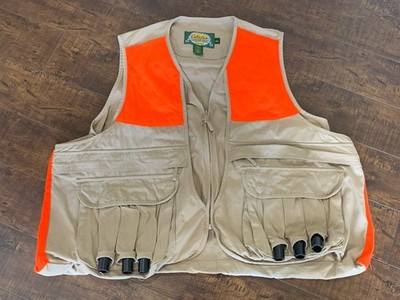 Cabela's Upland Hunting Vest Mens Large Blaze Orange Game Pouch Outdoor Hunting