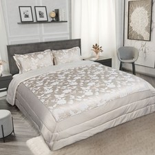 Image of Bedspread Set 3Pcs Luxury Jacquard Bedspread Double King Single Bed B Meadow