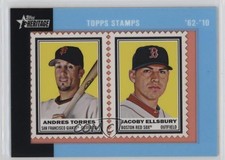 2011 Topps Heritage Encased Stamps 18/62 Andres Torres Jacoby Ellsbury #ATJE 0b0