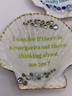 Set of 3 Shell Trinket Dish- Decoupaged Shell-Snarky Drink Quote-Sparkly-READ — photo 3