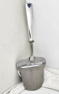 1946 C.J.HALBERGS GULDSMEDS ENAMEL 830 SILVER HANDLE CHEESE PLANE,SLICER,8.25
