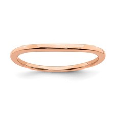10k Rose Gold Contoured Wedding Band Ring Size 7