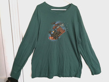 Life Is Good Mens Shirt XXL Green Moose Bear Sled Snow Crusher Long Sleeve